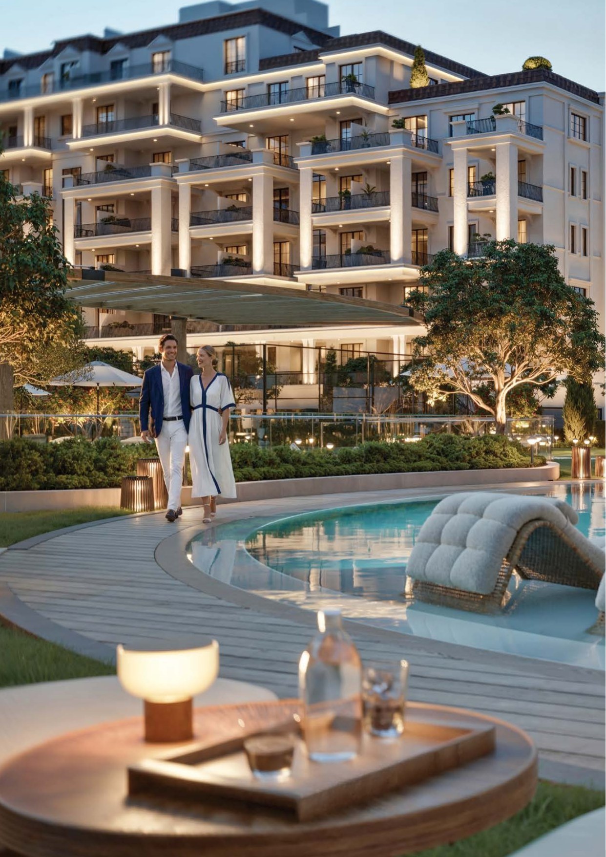 Poolside evening lifestyle