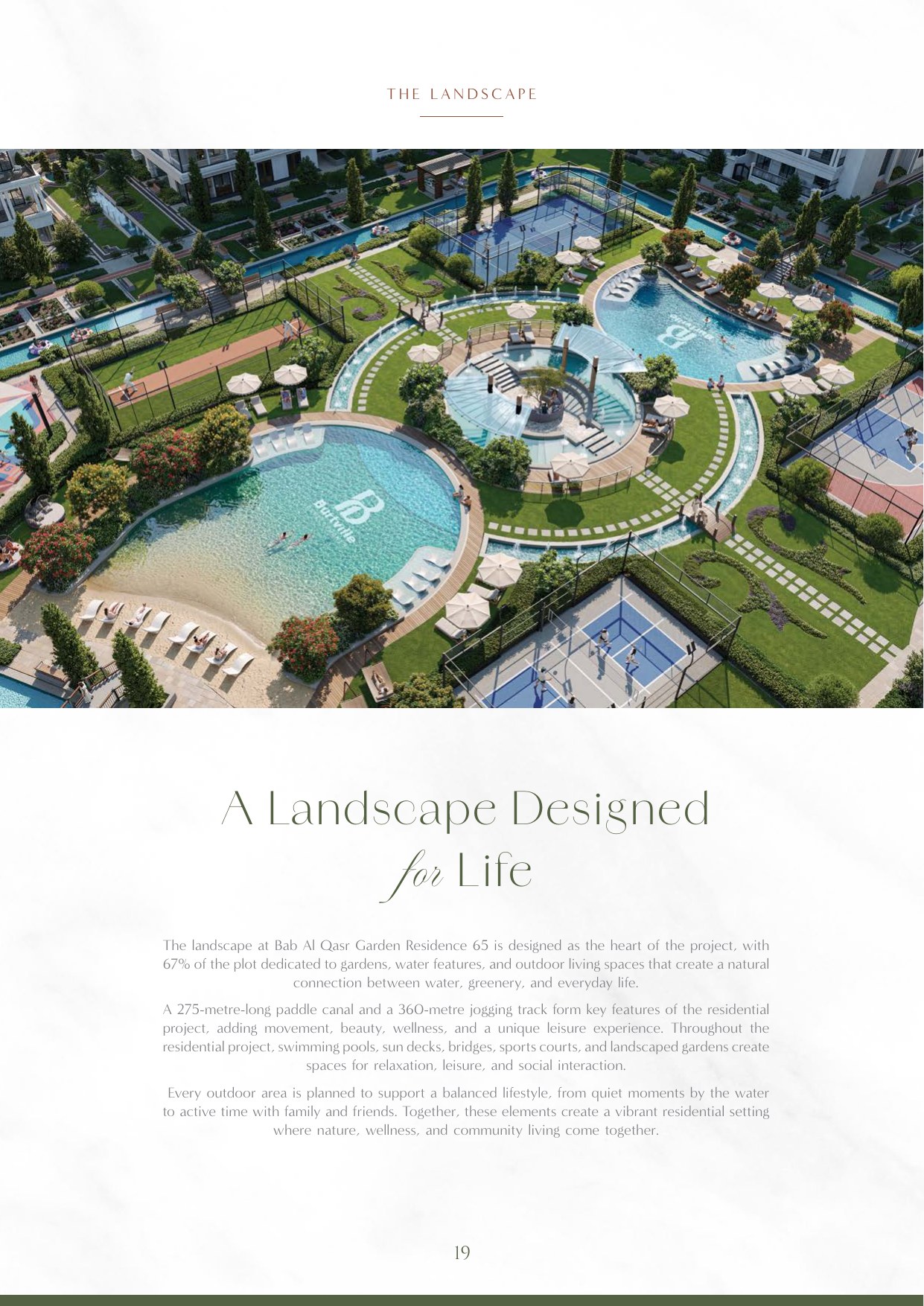Landscaped pools and paddle canal